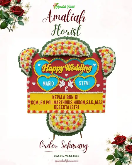 Papan Bunga Pernikahan Sidepan